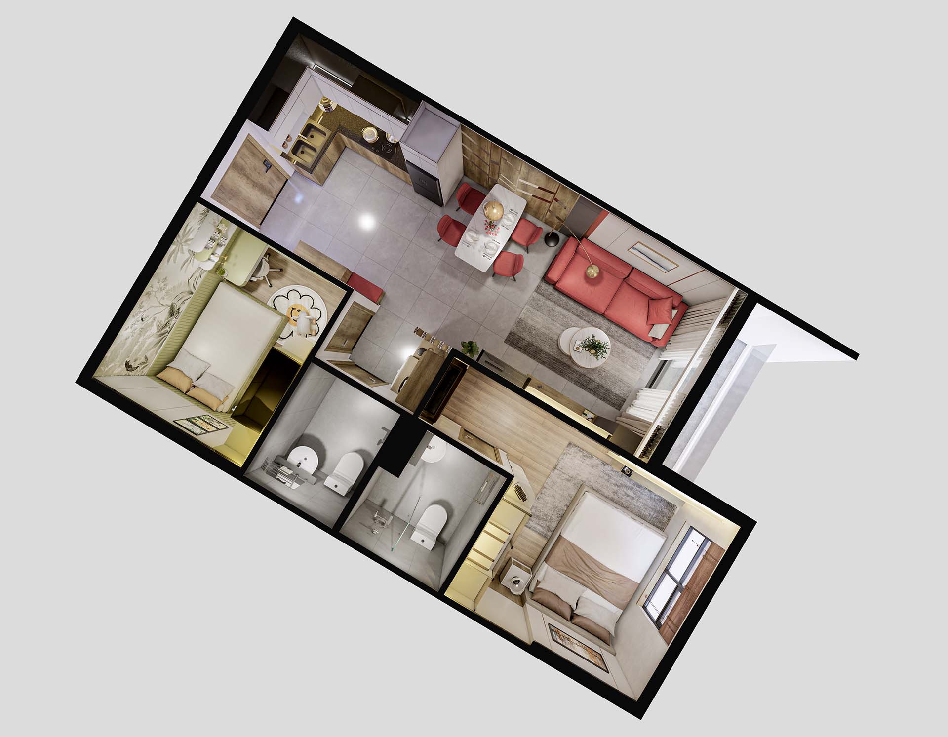 Bcons Solary - 2 Phòng Ngủ - 52m2